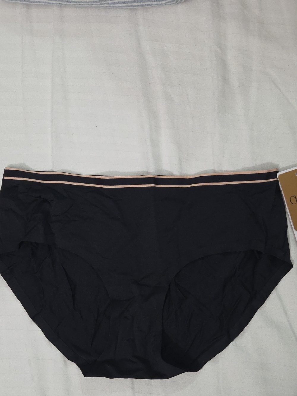 Chantelle Black Briefs with Cream Contrast Waistband